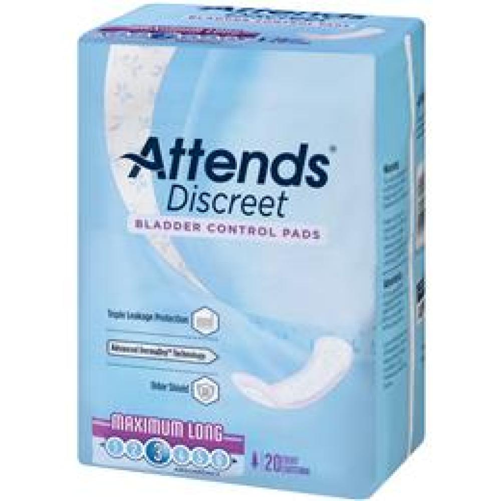 Image for product - ADPMAL - Attends Discreet Maximum Long Pads, 20 count (x10) Image for product - ADPMAL - Attends Discreet Maximum Long Pads, 20 count (x10)