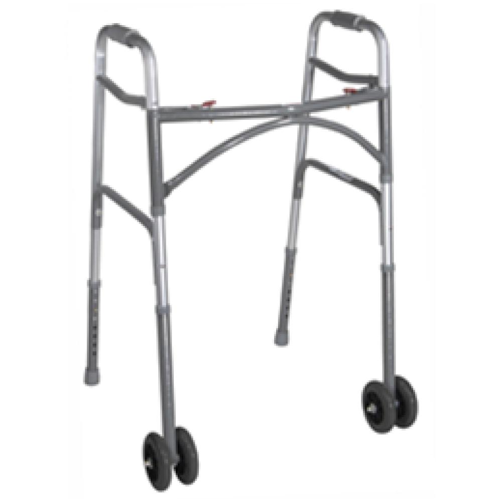 Image for product - Bariatric Aluminum Folding Walker, Two Button with Heavy-Duty Wheels Image for product - Bariatric Aluminum Folding Walker, Two Button with Heavy-Duty Wheels