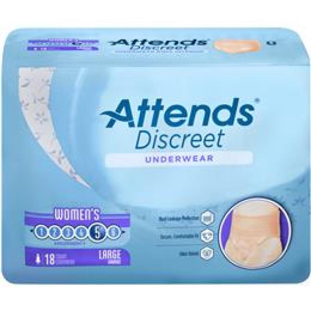 Image for product - ADUF30 - Attends Discreet Underwear, L, Female, 18 count (x4)