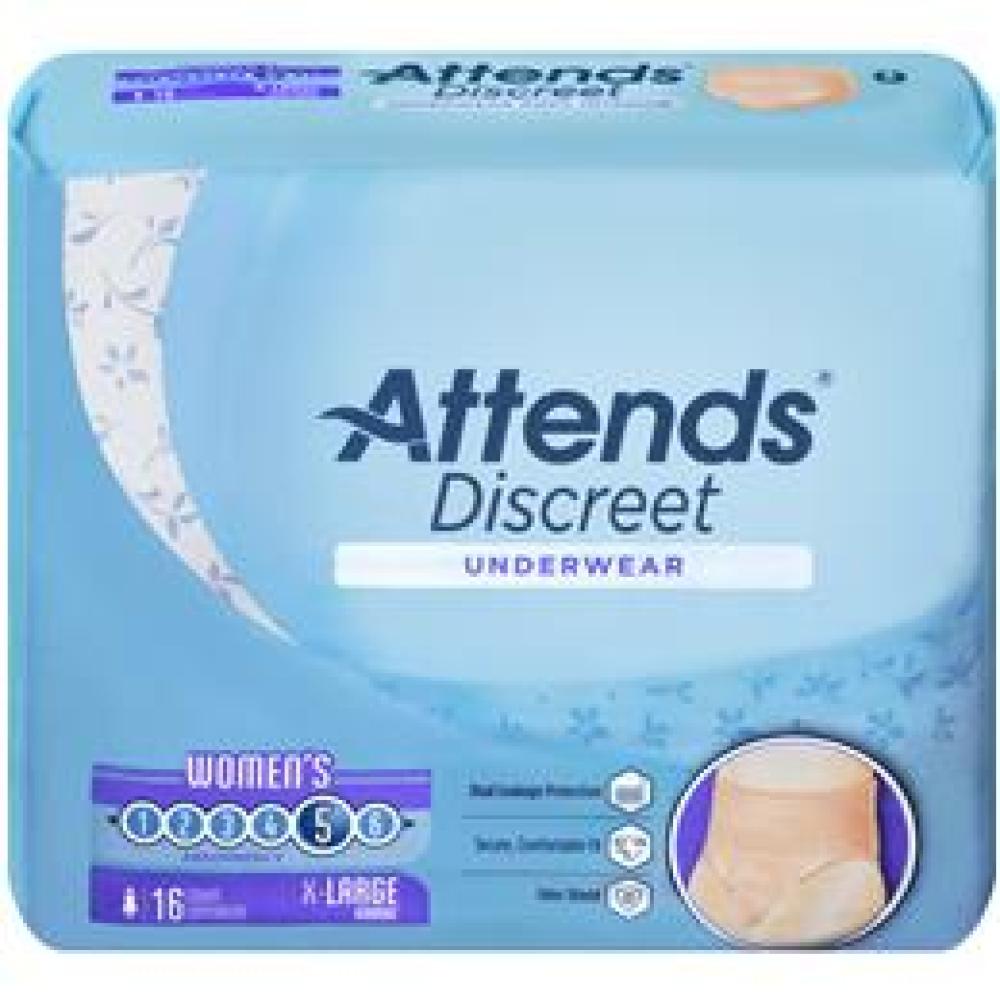 Image for product - ADUF40 - Attends Discreet Underwear, XL, Female, 16 count (x4)