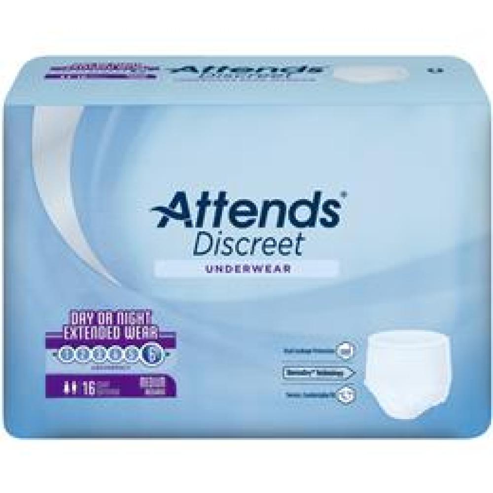 Image for product - APPNT20 - Attends Discreet Underwear Day/Night Extended Wear, Classic Fit, Medium, 16 count (x4)