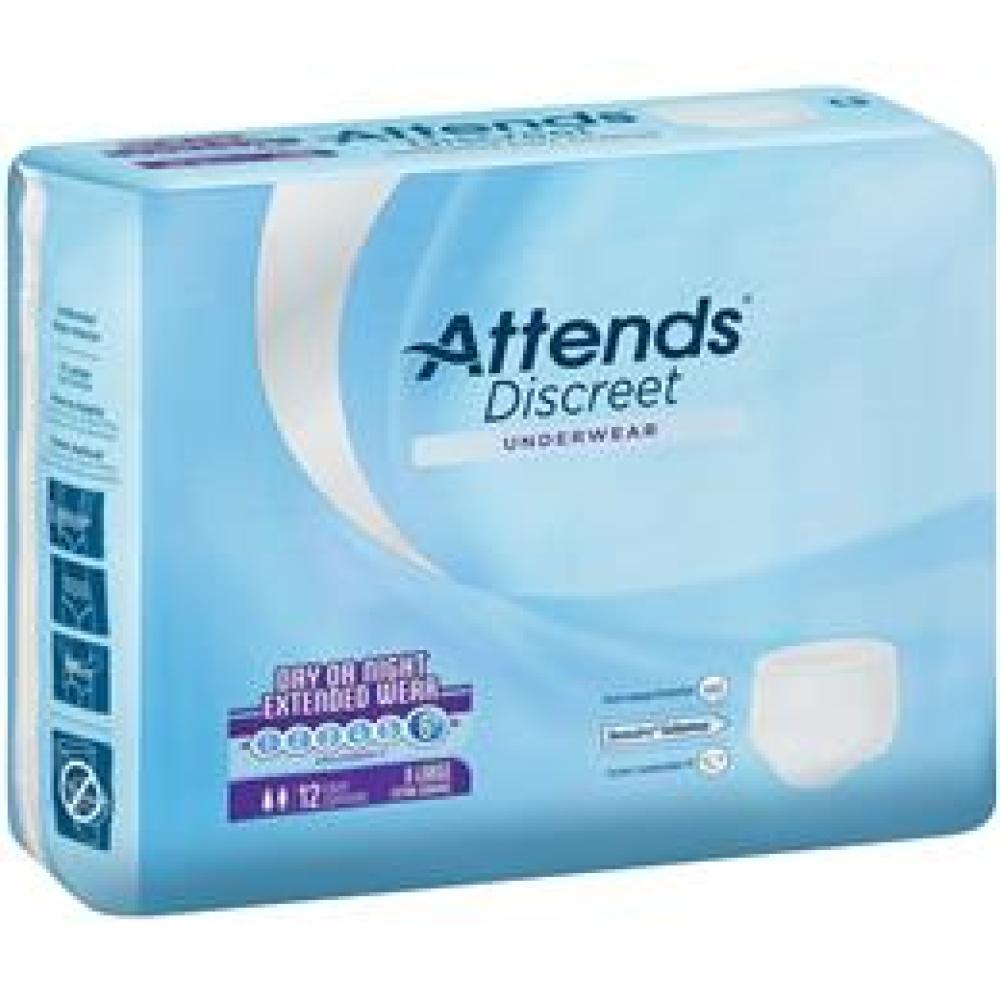 Image for product - APPNT40 - Attends Discreet Underwear Day/Night Extended Wear, Classic Fit, X-Large, 12 count (x4)
