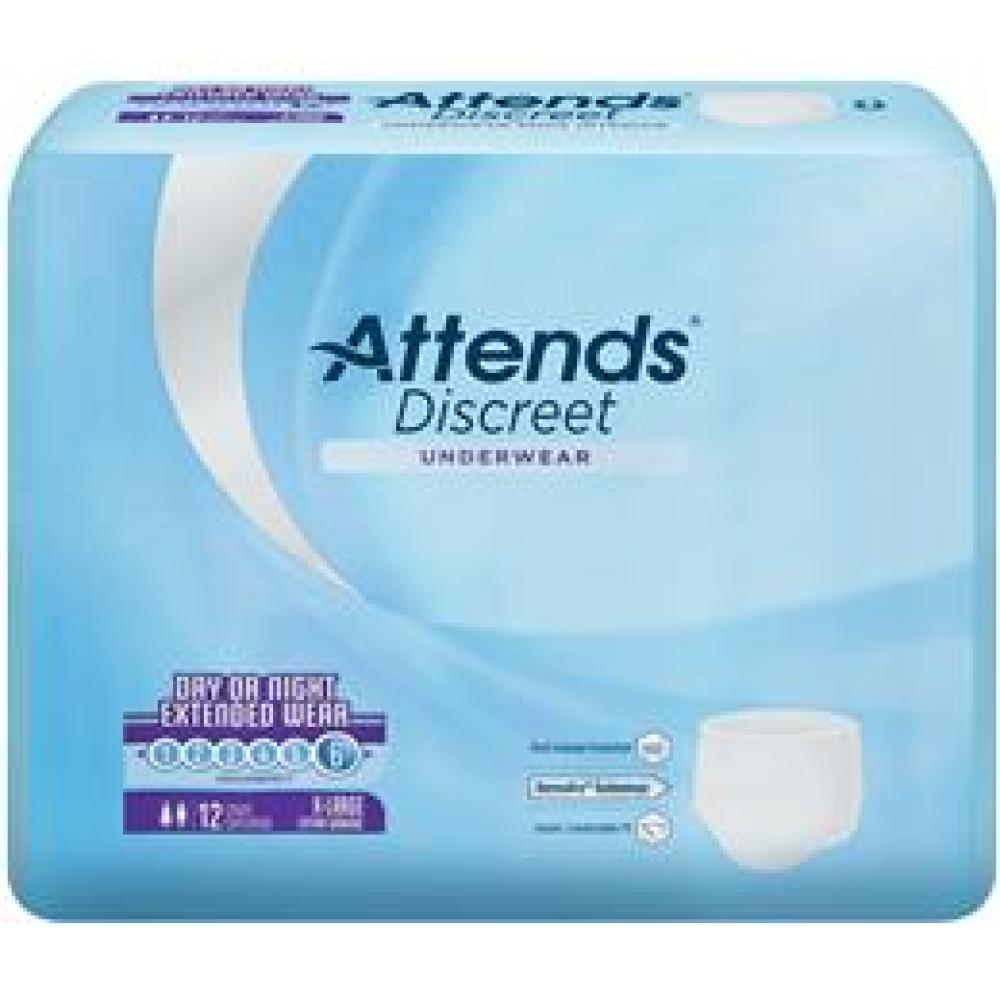 Image for product - APPNT40 - Attends Discreet Underwear Day/Night Extended Wear, Classic Fit, X-Large, 12 count (x4)